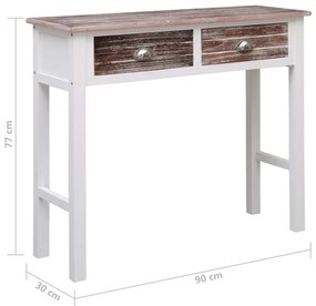 Mesa consola 90x30x77 cm madeira castanho