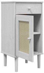 Mesa de cabeceira SENJA 40x35x80 cm pinho maciço branco