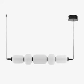 Candeeiro De Teto Linear Led Em Ferro E Vidro (95 Cm) Necsar Preto - Sklum