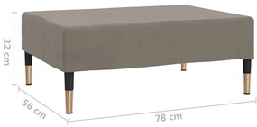 Apoio de pés 78x56x32 cm veludo cinza-claro