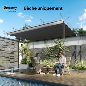 Lona para tenda retrátil de 4 x 3 m – apenas a lona: 350 x 260 cm (ESTRUTURA NÃO ESTÁ INCLUÍDA), cinzento claro