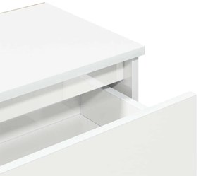 Mesas de cabeceira 2 pcs 40x30x39 cm contrapl. branco brilhante