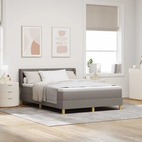 vidaXL Cama Box Spring com Colchão Taupe - 140x200 cm, Tecido