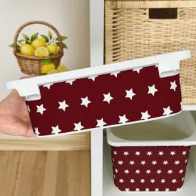 Autocolante para caixa IKEA TROFAST - Estrelas brancas (vermelho)