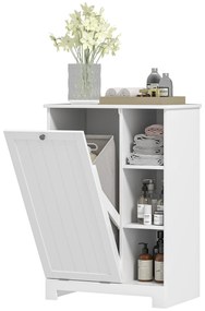 Móvel Casa de Banho com Cesto para Roupa Móvel Auxiliar Casa de Banho