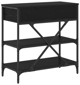 Mesa Console Carvalho Preto 75x34.5x75 cm Madeira de Engenharia