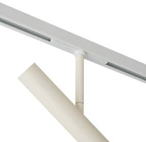 Foco moderno bege com branco para sistema de calhas de iluminação monofásico - Slimline Avery Moderno