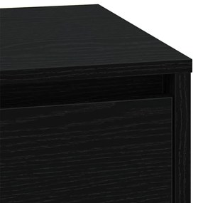 Mesa de Cabeceira com Luzes LED Preta 39x34,5x50 cm