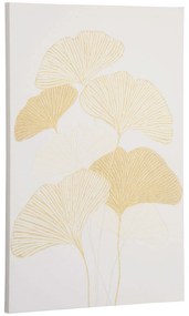 HOMCOM Pintura Tela Folhas Ginkgo Biloba 90x60cm Impressão Artística Decoração Parede Sala Estar Quarto Escritório Estilo Moderno