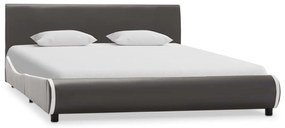 vidaXL Estrutura de cama 160x200cm couro artificial cinzento antracite