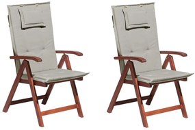 Conjunto de 2 cadeiras de jardim com almofadas taupe TOSCANA Beliani