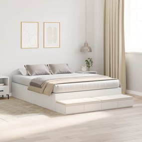 Estrado de Cama com Armazenamento Branco 140x200 cm