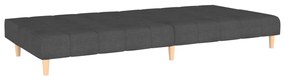 Sofá-cama de 2 lugares tecido cinzento-escuro