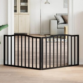 vidaXL Portão p/ cães dobrável 2 painéis 160 cm madeira de álamo preto