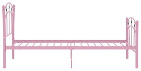 Estrutura de cama com design de futebol 90x200 cm metal rosa