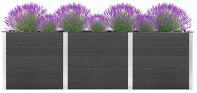 vidaXL Canteiro elevado de jardim 300x100x91 cm WPC cinzento
