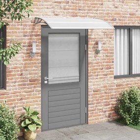 vidaXL Toldo para porta 150x75 cm PC cinzento e transparente