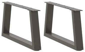 Pés para mesa de centro em V, 2 peças, antracite, 70x(30-31,3) cm, aço