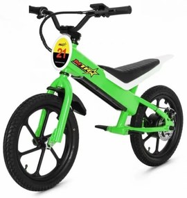 Bicicleta eléctrica infantil Bateria de lítio 36V motor 350w 16 polegadas para crianças Verde