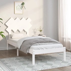 3104834 vidaXL Estrutura cama de solteiro 90x190 cm madeira maciça branco