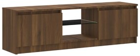 Móvel de TV com luzes LED 120x30x36 cm carvalho castanho