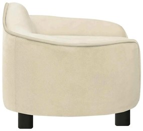 Sofá para cães 67x47x36 cm pelúcia cor creme