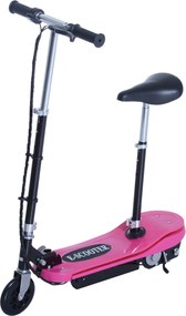 HOMCOM Trotinete Elétrica Dobrável 120 W Criança 7 a 12 Anos Luz Led Altura Do Guidão e Do Assento Ajustável 10 Km/h Máx. Rosa | Aosom Portugal