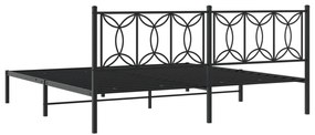 Estrutura de cama com cabeceira 193x203 cm metal preto