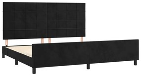 Estrutura de cama sem colchão 200x200 cm veludo preto
