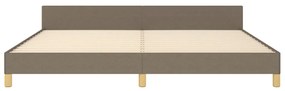 Cama sem colchão 200x200 cm tecido cinzento-acastanhado