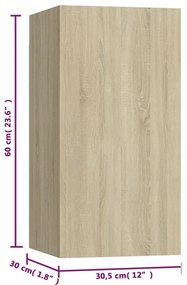 Móveis de TV 7 pcs 30,5x30x60 cm contraplacado carvalho sonoma