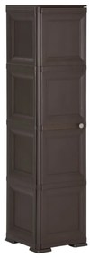 340602 vidaXL Armário de plástico 40x43x164 cm design de madeira castanho