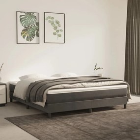 Estrutura de cama com molas 160x200 cm veludo cinzento-escuro