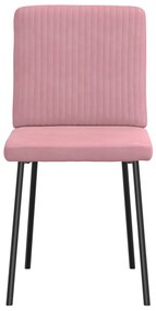 Cadeiras de jantar 6 pcs veludo rosa