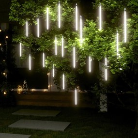 vidaXL Luzes meteoro 20 pcs 30 cm 480 luzes LED int./ext. branco frio