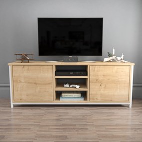 Móvel TV Otis – Branco Carvalho – 140x35,3x50,8 cm
