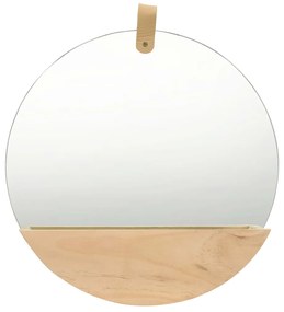 vidaXL Espelho de parede em pinho maciço 35 cm