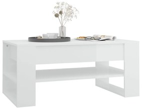 Mesa de centro 102x55x45 cm madeira processada branco brilhante