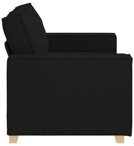 Sofá de 2 lugares preto 120 cm tecido