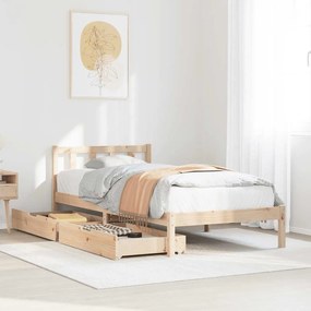 vidaXL Cama sem colchão 90x200 cm madeira de pinho maciça