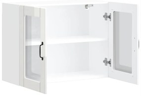 Armário parede de cozinha porta vidro Lucca branco brilhante
