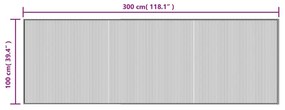 Tapete retangular 100x300 cm bambu preto