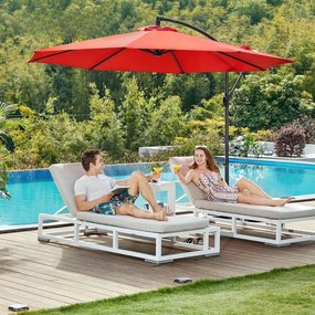Guarda-sol com 300 cm de diâmetro e base cruzada (SEM PESOS), com proteção UV até UPF 50+ Vermelho