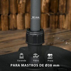 Base para Chapéu de Sol Suporte para Chapéu de Sol Recarregável com Ág
