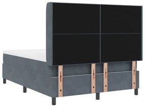 Cama Box com Colchão vidaXL Cinza Escuro 160x200 cm Veludo