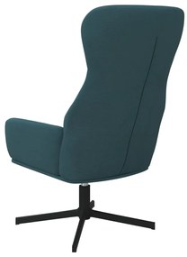 Cadeira de descanso com banco veludo azul