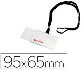 Identificador com Cordão Planopreto Grafoplas 65x95 mm com Abertura Lateral