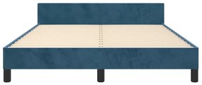 Estrutura de cama sem colchão 140x200 cm veludo azul-escuro