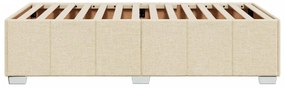 Estrutura de cama sem colchão 90x190 cm tecido creme