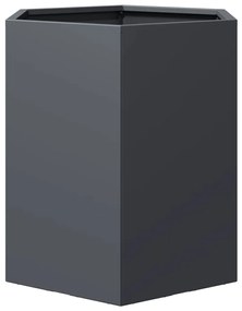 Vasos floreiras jardim 2 pcs hexagonal 46x40x45cm aço antracite